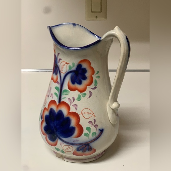 19th Century Gaudy Welsh Grape Pattern Hand Painted Luster Jug Handled Pitcher - Picture 6 of 16